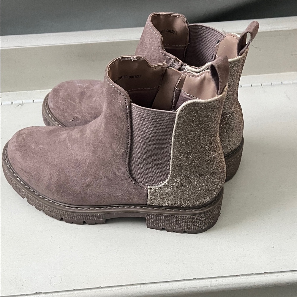 Steve Madden Brown Kids Boots with Glitter Accent